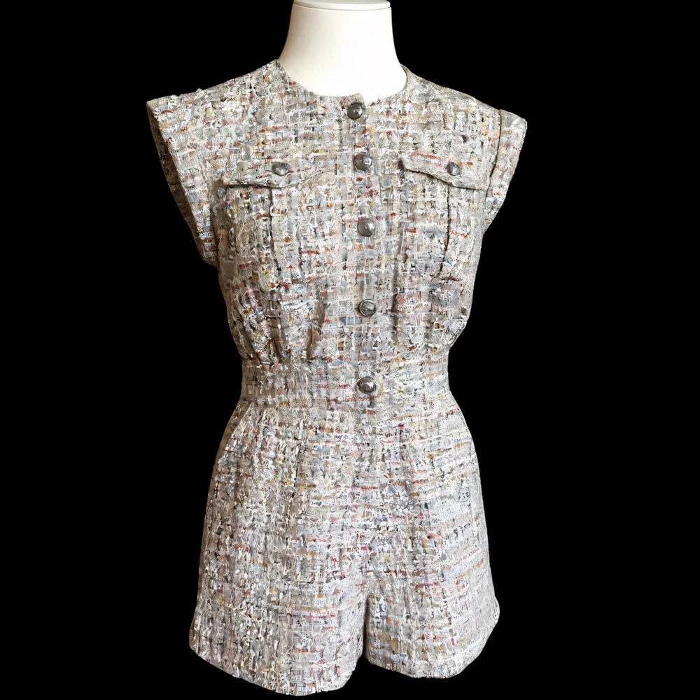 Express Multicolor Tweed Romper - Picture 2 of 7